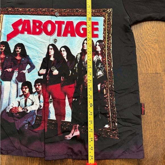 Vintage BLACK SABBATH SABOTAGE Dragonfly Button Up Shirt - Picture 8 of 8